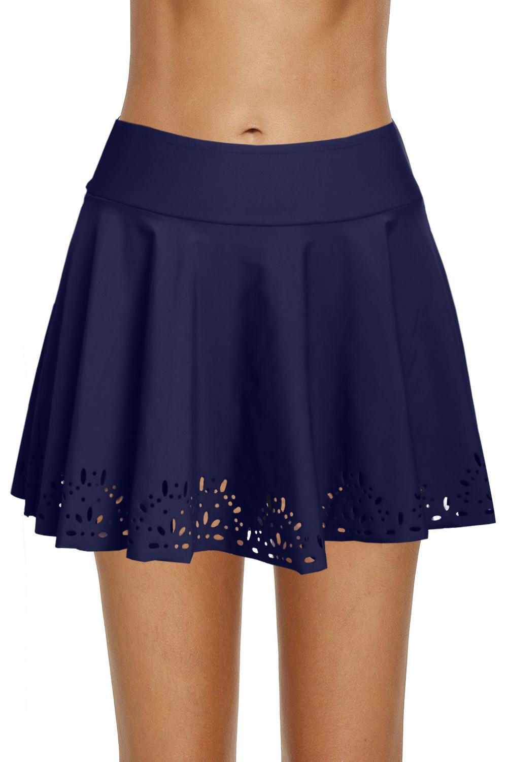 BLUE WOMEN LASER CUT SWIM SKIRTINI | SWIM BOTTOMS ⋆ Hirigin