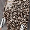 Leopard Striped Patchwork Long Sleeve Top