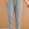 Gray Heather Distressed Cropped Joggers