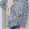 Leopard Stripe Twist Long Sleeve Top