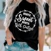 Black Sorta Sweet Sorta Beth Dutton Letter Graphic T Shirt