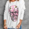 Floral Skull Head Graphic Sweatshirt