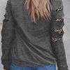 Leopard Insert Gray Sweatshirt