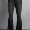 Black High Waist Flare Jeans With Pockets