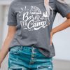 Gray Born To Camp Outdoors Journal Graphic Tee