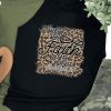 Black Leopard Letter Print Slim Fit Sleeveless Top