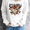 Wild Soul Floral Steer Head Drop Shoulder Graphic Sweatshirt