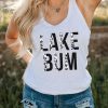 White LAKE BUM Leopard Print Racerback Tank Top