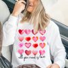 Heart Shape Letter Print Long Sleeve Sweatshirt