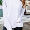 White Plain Crew Neck Pullover Sweatshirt