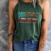 Green Western American Flag Pattern Print Sleeveless T Shirt