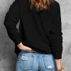 Black Leopard Cross Graphic Print Long Sleeve Sweatshirt