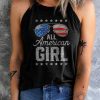 Black All American GIRL Sunglass Print Ribbed Tank Top