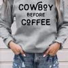 Gray Letter Print Drop Shoulder Crew Neck Pullover Sweatshirt