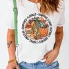 White Pretty Things Of Fall Graphic Print Short Sleeve Tee