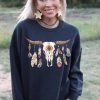 Black Bull Head Graphic Sweatshirt