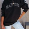 GRATITUDE Letters Print Black Sweatshirt