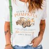 White Fresh Pumpkins Leopard Truck Graphic Tee