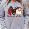 Christmas Leopard Polka Dot Santa Clause Print Graphic Sweatshirt