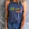 Blue Mama Watermelon Print Slim Fit Graphic Tank Top