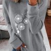 Grey Dandelion Graphic Sweatshirt