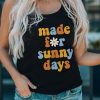 Black Made For Sunny Days Print Racerback Tank Top