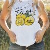 White Life Is So Tasty Lemon Graphic Tank Top