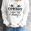 COWBOY Take Me Away Graphic White Sweatshirt