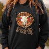 Black Bull Head Animal Print Howday Vintage Sweatshirt