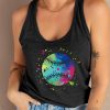 Black Baseball Tie Dye Graphic Print Racerback Tank Top