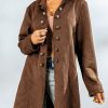 Brown Vintage Buttons Double Breasted Long Jacket