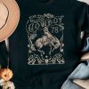 Black COWBOY Western Pattern Print Crew Neck Sweatshirt