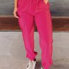 Rose Smocked Waist Casual Jogger Pants