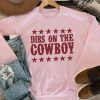 Pink Dibs On The Cowboys Star Print Graphic Sweatshirt