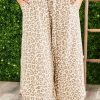 Plus Size Leopard Wide Leg Pants