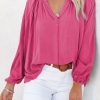 Rose Split V Neck Dolman Top