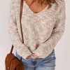 Pink Heather Knit Pullover Sweater