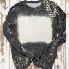 Black Retro Bleached Leopard Spot Pullover