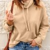 Apricot Cowl Neck Drop Shoulder Sweatshirt