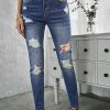 Tie Dye Patch Destroyed Skinny Jeans