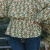 Square Neck Floral Plus Size Peplum Top