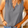 White/Black/Apricot Sleeveless Eyelash Lace V Neck Tank Top