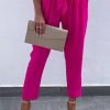 Rose Flounced High Waist Cropped Pants With Belt