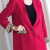 Rose Leopard Lined Blazer