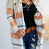 Long Sleeve Striped Cardigan With Pockets