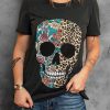 Leopard & Floral Skull Tee