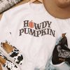 White Howdy Pumpkin Graphic Print Long Sleeve Sweatshirt