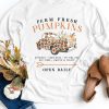 White PUMPKINS Leopard Truck Sweatshirts Long Sleeve Top