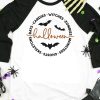 Black Halloween Bat Graphic Print Color Block Top