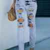 Sky Blue Wash Ripped Slim-fit Jeans